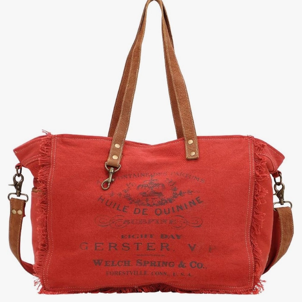 Mayra Red Weekender Bag
